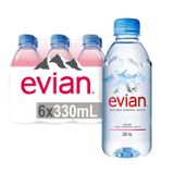 Kit Com 6un Água Mineral S/ Gás Francesa Evian Pet 330ml