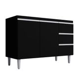 Balcão Para Pia Andréia 100 Cm 2 Portas Preto Ajl