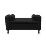 Recamier Bau Rico 140x Suede Preto - Majú Decor