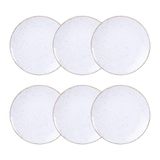 Jogo De Pratos Sobremesa Rústico 6 Peças 21 Cm Porcelana Decorada Tramontina