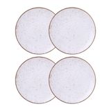 Jogo De Pratos Rasos 4 Peças Rústico 25 Cm Porcelana Decorada Tramontina