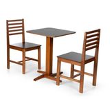 Conjunto Mesa De Jantar Jaque 60cm E 2 Cadeiras Luna Assento Mdf – Madeira Maciça Preto