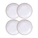 Jogo De Pratos Fundo 4 Peças Rústico 22 Cm Porcelana Decorada Tramontina