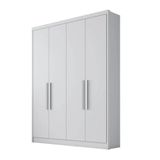 Guarda Roupa Solteiro Moderni 100% Mdf 4 Portas 3 Gavetas Branco