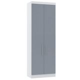 Guarda Roupa Modulado 79cm 2 Portas Alpes Luciane Móveis Branco Com Grey Sky