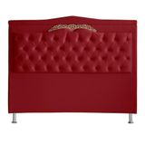 Cabeceira De Cama Box Madri Casal King 195cm Suede Vermelho