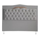 Cabeceira De Cama Box Madri Casal King 195cm Suede Prata