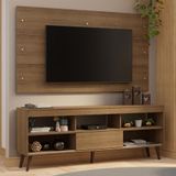 Rack Com Painel Para Tv Até 65 Polegadas Com Pés Rustic Detroit Madesa Rustic