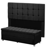 Cabeceira Julia Calçadeira Munique 140cm Shop Das Cabeceiras Preto