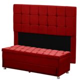 Cabeceira Calçadeira Munique 195cm Shop Das Cabeceiras Vermelho