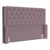 Cabeceira Atena Para Cama Box Queen Size 160cm Capitonê Com Frame Veludo Rosê - Desk Design