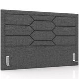 Cabeceira Cama Box Queen 160cm Estofada Nora P05 Linho Cinza Escuro