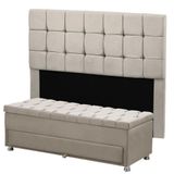 Cabeceira Calçadeira Munique 160cm Shop Das Cabeceiras Bege Marfim