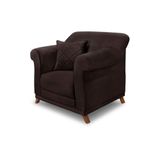 Poltrona Sala De Estar Pé De Madeira Julieta Suede S04 - D&#39;rossi Cor Café