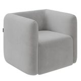 Poltrona Para Sala De Estar Decorativa Quadrada Maggie K04 Veludo Cinza - Mpozenato