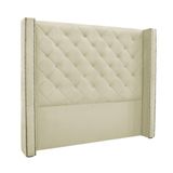 Cabeceira Cama Box Queen 160 Cm Vicenza Veludo Bege S04 - D&#39;rossi