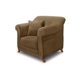 Poltrona Sala De Estar Pé De Madeira Julieta Suede Caramelo S04 - D&#39;rossi
