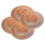Jogo Americano 4 Peças Mesa Posta Mesa Redondo Linha Luxo Tamanho Grande Modelo Lotus Em Pvc