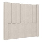 Cabeceira Casal Queen Cama Box 160cm Claire I02 Veludo Bege Mpozenato