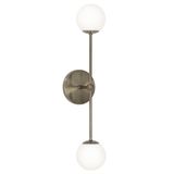 Arandela Luminária Parede Bolinha 2 Globos Vidro Sala Bronze