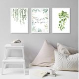Kit 3 Quadros Decorativos Seja Grato - Plantas 33x24cm
