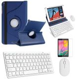 Kit Capa 360 Azul Escuro / Teclado E Mouse Branco E Película