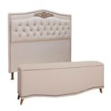 Cabeceira E Calçadeira Holanda 90cm Shop Das Cabeceiras Capuccino