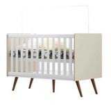 Berço Americano Mini Cama Retrô Qmovi Cor Off White Fosco