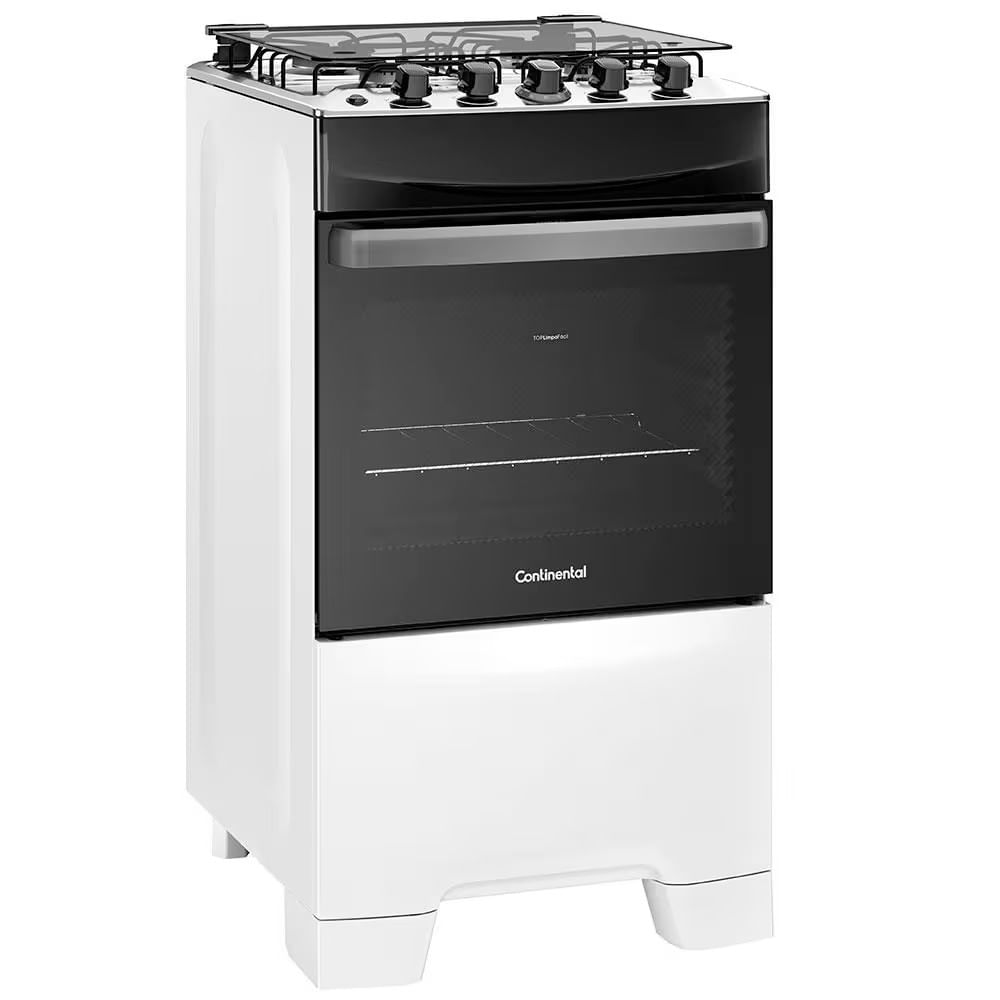 Fogão Continental 4 Bocas Fc4ib Mesa De Inox Tecnologia Top Limpa Fácil Acendimento Automático