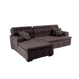 Sofá Retrátil E Reclinável Com Chaise Orlando 2.20x2.10m- Sofisticato-marrom