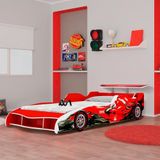 Cama Montessori Carro Com Colchão Solteiro F1 Vermelho Akira Jm Móveis