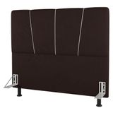 Cabeceira Cama Box Casal Amber 140cm Estofada Sintético Marrom - Abmaza