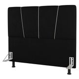 Cabeceira Cama Box Casal Queen Size Amber 160cm Estofada Sintético Preto - Abmaza