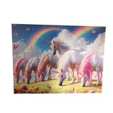 Quebra-cabeça Unicórnios E Arco Iris De 40 Peças Em Mdf