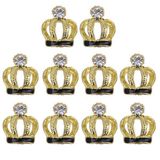 4x10 Peças 3d Rhinestone Crown Nail Art Tip Diy Charms Manicure