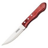 Faca Para Churrasco Jumbo Tramontina Com Lamina Em Aço Inox E Cabo Em Madeira Polywood Vermelho 5&quot;