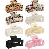 8 Pcs 3,5 Polegadas Grampos De Garra De Cabelo Para Mulheres, Clipes De Cabelo De Tartaruga, Clipes De Mandíbula Francês De Redole De Força,