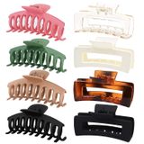 Big Hair Claw Clips 4 Inch Nonslip Large Claw Clip Para Mulheres Cabelos Finos, Clipes De Cabelo De Espera Forte Para Cabelo Grosso 8pcs, 2