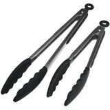 Starpack Basics Silicone Kitchen Tongs (9-inch &amp; 12-inch - Aço Inoxidável Com Pontas De Silicone Antiaderente Alto Calor Resistente A 480°f