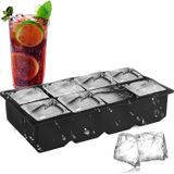 Moldes Y Bandejas De Silicona Para Hielo, Gran Tamaño Silicona Flexível 8 Cavidad Ice Maker Para Whisky Y Cócteles, Mantener Las Bebidas Ref