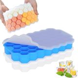 Bandejas De Cubos De Gelo De Silicone Com Tampas Removíveis Sem Derramamento, 2 Pacotes 74 Moldes De Cubos De Gelo Com Certificação Lfgb &amp; B