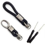2 Pcs Black Braided Keychain Leather Strap Keyring Accessories Car Key Chain Ring Pu Rope Keyring Com Liga De Zinco