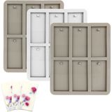 3 Moldes De Silicona Para Cera , Retangulares De Resina De Silicona Con Agujero Para Colgar, Llavero De Navidad, Para Bricolaje, Joyería, Co
