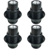 4 Peças Lâmpada De Soquete E14 Lâmpada 250v 4a Suporte De Lâmpada De Plástico Suporte Externo Estilo Retrô (dente Completo E14)
