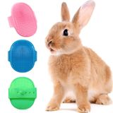3 Peças Coelho Coelho Grooming Escovas Pet Bath Pincel Massagem Pentes Escovas De Mão Com Alça De Mão Ajustável Para Coelho E Cobaia