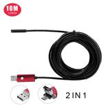 2 Em 1 7mm Lente 6 Led Android &amp; Pc Endoscópio - Vermelho (10m)