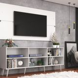 Rack Estante Grande Painel Para Tv Até 55 Polegadas Com Pés Branco