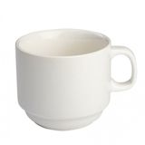 Jogo De Xicara De Cha Empilhavel 200 Ml Porcelana Branca
