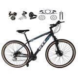 Bicicleta Aro 29 Gti Roma Shimano Altus 24v Freio Disco Hidráulico Garfo Trava - Preto-azul Tam.19