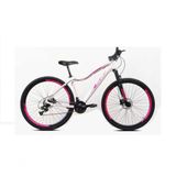 Bicicleta Feminina Aro 29 Ksw Mwza Alumínio 27v Freio A Disco Mecânico - Branco-rosa Tam.15